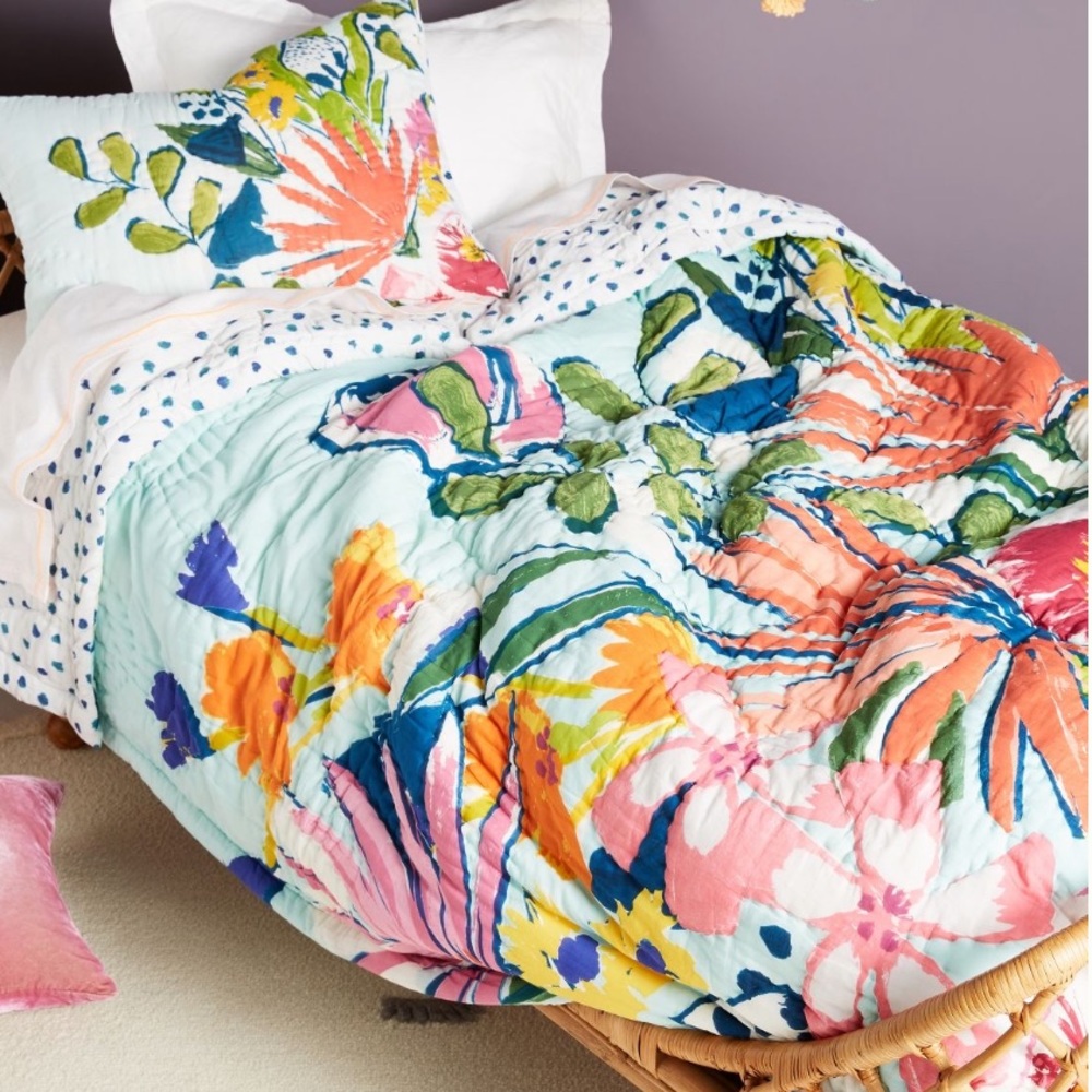 Anthropologie Lulie Wallace Floral QUILT